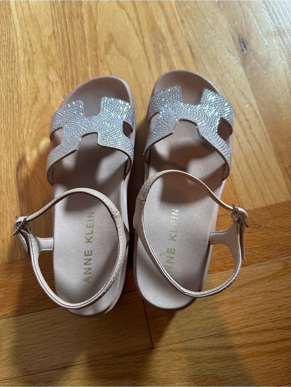 Anne Klein Women’s ' Blush Pink Rhinestone Sandals